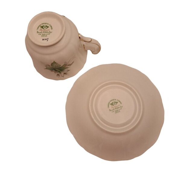 Royal Adderley Trillium Canadian Provincial Flowers Tea Cup and Saucer - Picture 9 of 11